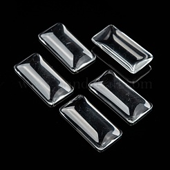 Transparentes Rechteck Glas Cabochons GGLA-R025-38x19