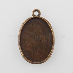 Oval Legierung Anhänger Fassungen PALLOY-N0088-21AB-NF