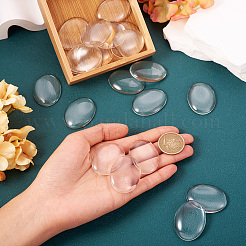 Transparentes Glas Cabochons mit flachem Rücken GGLA-TA0001-02-40x30