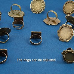 Verstellbare Eisen Fingerring Komponenten PALLOY-PH0012-34