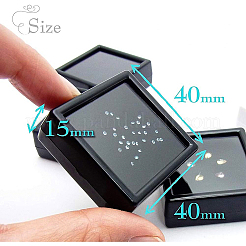 Benecreat 24pcs Samt Edelstein Vitrine Quadrat Diamant Edelstein Schmuck Aufbewahrungsbox Organizer Fall mit Samt innen schwarz OBOX-BC0001-03