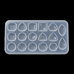 Quadratische/Pferdeauge/Tropfen-Silikonformen mit facettierten Edelsteinen und Cabochons zum Selbermachen DIY-G099-02B
