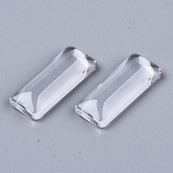 Transparentes Rechteck Glas Cabochons GGLA-R025-25x10