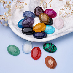 36 Stück Cabochons aus natürlichen und synthetischen Edelsteinen im 18-Stil G-FW0001-07