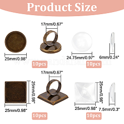 DIY-Set zur Herstellung von Fingerringen mit blanker Kuppel DIY-DC0001-79