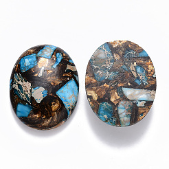 Montierte synthetische kaiserliche Jaspis- und Bronzit-Cabochons G-R457-01C