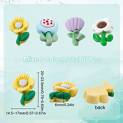 80 Stück opake Harz-Cabochons CRES-SC0002-48