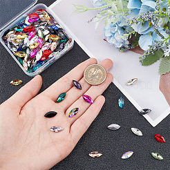 128 Stück 16 Farben Glas Strass Cabochons RGLA-FG0001-17