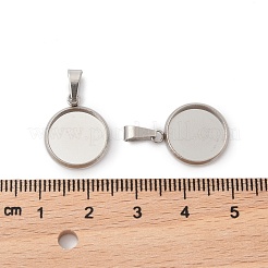 Cabochon-Fassungen für Anhänger aus Edelstahl 304 STAS-I328-01D-P
