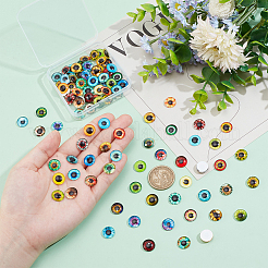 1 Beutel Cabochons aus Glas mit flacher Rückseite GGLA-PH0001-57