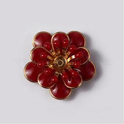 Blume Messing Emaille Fassungen für Cabochon KK-K114-DM-G