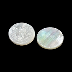 Geschnitzte natürliche weiße Muschel-Cabochons SSHEL-N038-06B-01