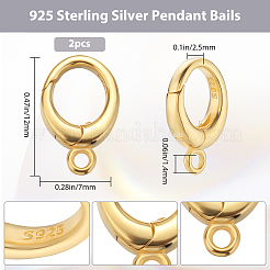 2 Stück 925 Sterlingsilber-Federtorringe STER-BBC0006-97B