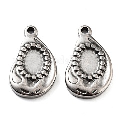 201 Cabochon-Fassungen für Anhänger aus Edelstahl STAS-Z057-12AS
