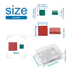 272 Stück quadratische transparente Glascabochons in 2 Stilen GLAA-EL0001-01C
