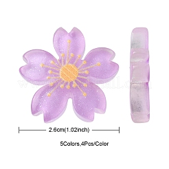 20 Stück 5 Farben durchscheinende Harz-Cabochons OHAR-YW0001-01