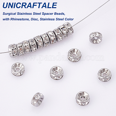 Wholesale Unicraftale Pcs Mm Rhinestone Spacer Beads Surgical