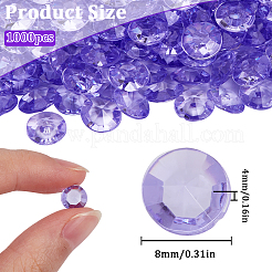 1000 Stück Acryl-Strass-Cabochons mit spitzer Rückseite GACR-SP0001-01A