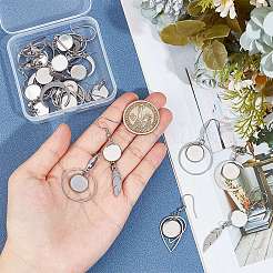 12 Paar 4 Stil 304 Edelstahl Ohrring Cabochon-Einstellungen EJEW-AB00032