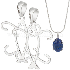 2 Stück 925 Sterling Silber Zinken Anhänger Rohling Fisch Cabochon Fassungen STER-BC0002-60P