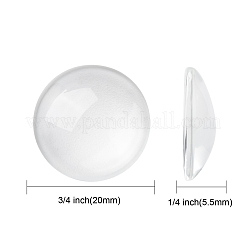 Transparente Glas Cabochons GGLA-R026-20mm