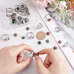 Bausatz zum Selbermachen von Edelstein-Fingerringen DIY-AR0003-04