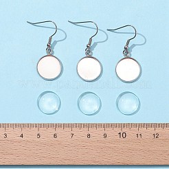 Bausatz für flache runde Ohrhänger zum Selbermachen DIY-FS0002-80