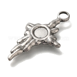 Cabochon-Fassungen für Anhänger aus Edelstahl 304 STAS-H223-24AS
