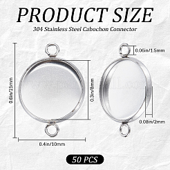 50 Stück Cabochon-Anschlussfassungen aus Edelstahl 304 STAS-CN0001-56B