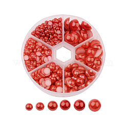 Perlkuppel-Cabochons aus Kunstleder mit 1 Box SACR-X0002-01-B