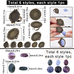 Bausatz zum Selbermachen von Edelstein-Fingerringen DIY-SC0022-30