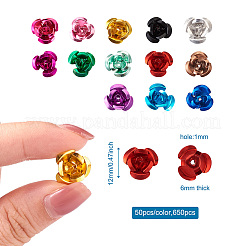 650 Stück Aluminium-Cabochons in 13 Farben MRMJ-FW0001-01C