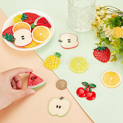 24 Stück 8 Stile Obstmotiv Kunststoff Cabochons KY-GA0001-25