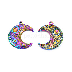 Gestellbeschichtung Regenbogenfarbe 201 Edelstahl Anhänger Cabochon Fassungen STAS-T063-192M
