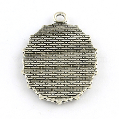 Tibetischer Stil oval Legierung Anhänger Fassungen TIBEP-Q049-05AS-RS