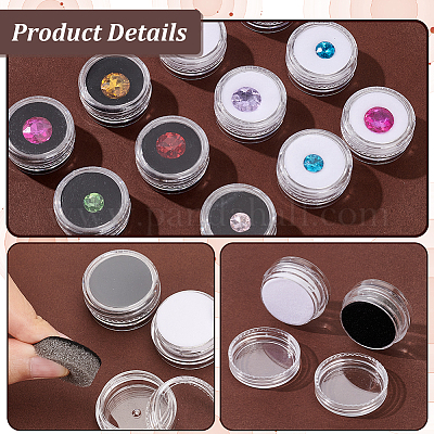 Wholesale PandaHall Elite 20Pcs 2 Colors Round Transparent Plastic