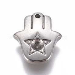 Anlaufgeschützte Anhänger aus Edelstahl 304 mit Strassbesatz STAS-E474-46