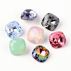 Facettierte quadratische Glas zurückzeigte Strass Cabochons X-RGLA-E007-8mm-M