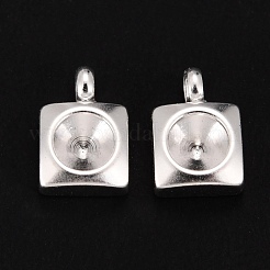 201 Edelstahl-Anhänger mit Strass-Fassungen STAS-G224-30S