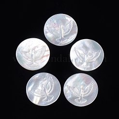 Natürliche weiße Muschel cabochons SSHEL-D083-09