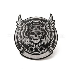 Brosche aus Legierung mit Totenkopf und Flügel für Rucksackkleidung JEWB-G020-12P