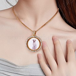 27 stücke diy flache runde strass anhänger herstellung kit DIY-SZ0006-48