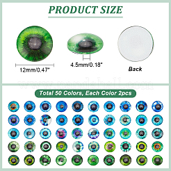 1 Beutel Cabochons aus Glas mit flacher Rückseite GGLA-PH0001-56