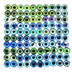 100 Stück Glascabochons im 50-Stil GLAA-WH0022-87