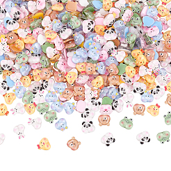 350 Stück 7 Stile durchscheinende bedruckte Harz-Cabochons CRES-DC0001-02