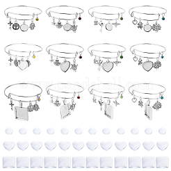DIY Rohling Geometrie Legierung Charms erweiterbar Kit zur Herstellung von Armreifen BJEW-DC00003