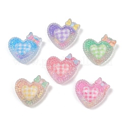 Undurchsichtige Harzherz-Cabochons RESI-R465-02