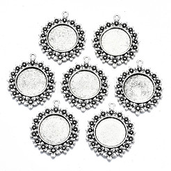 Tibetischer Stil Legierung Anhänger Fassungen TIBE-S322-003AS-RS