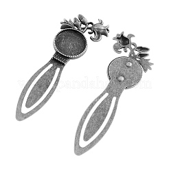 Tibetischer Stil Rose Blume Lesezeichen Fassungen für Cabochon X-TIBE-S158-AS-NR