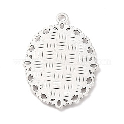 Tibetischer Stil oval Legierung Anhänger Fassungen TIBEP-Q054-44AS-A